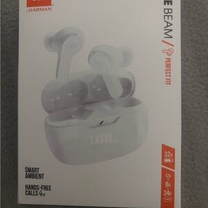 JBL Tune Beam Wireless Earbuds - White